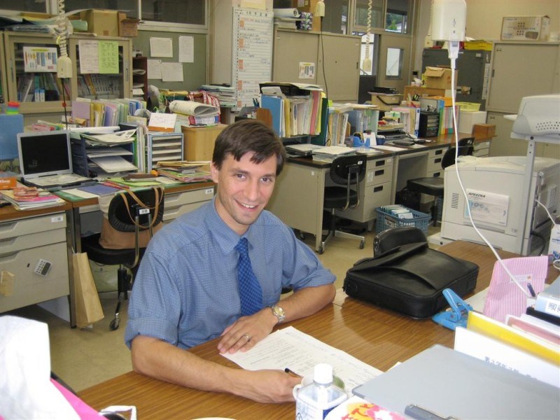 Mike at his desk