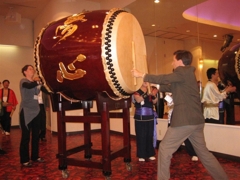 Mike playing the Taiko