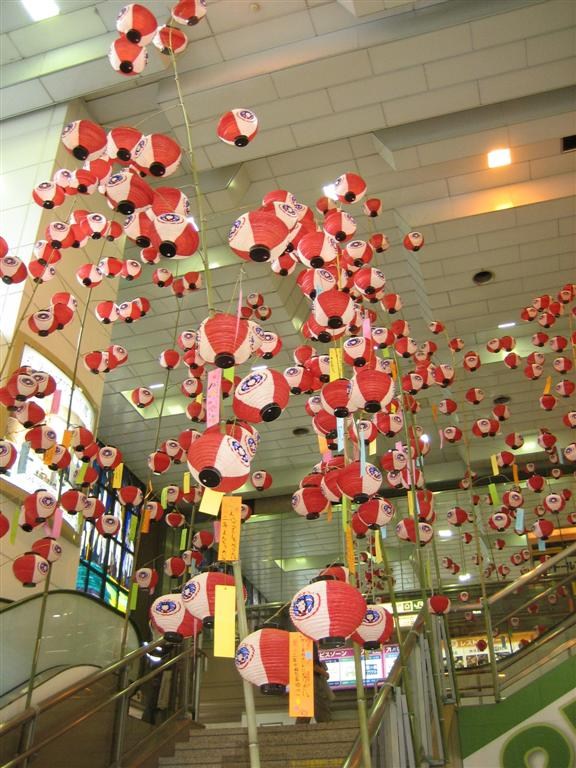 Tanabata display in eki