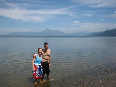 Mike & Jen at Inawashiro Beach