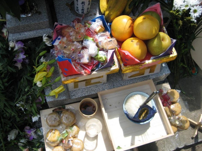 Gifts at Japanese Grave