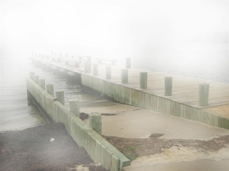 Foggy pier