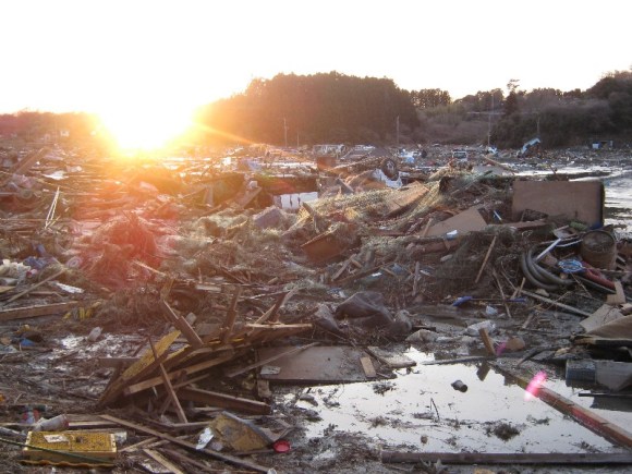 Ruined rice field